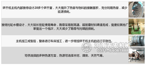 三回程烘干機(jī)特點(diǎn)
